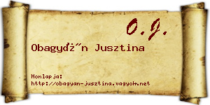 Obagyán Jusztina névjegykártya
